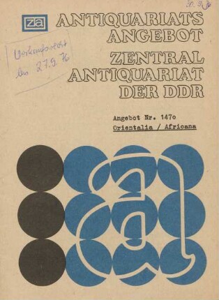 Nr. 1470: Orientalia/Africana