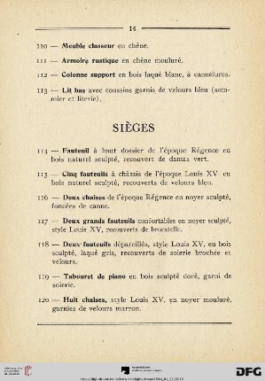 Sièges (Nr. 114-131)