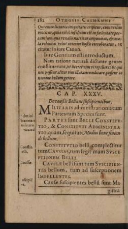 Cap. XXXV. De caußis Bellum suscipientibus.