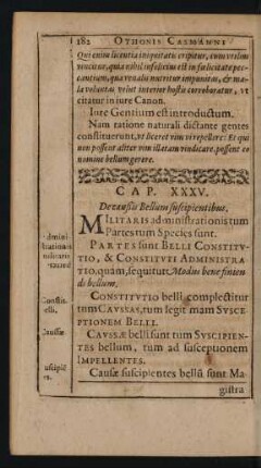 Cap. XXXV. De caußis Bellum suscipientibus.