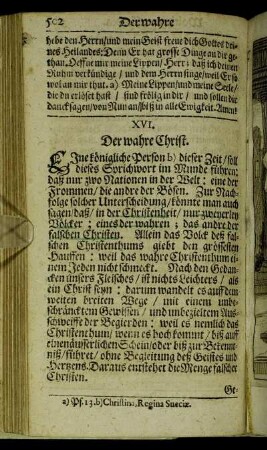XVI. Der wahre Christ.