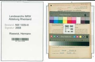 Entnazifizierung Hermann Von Risswick , geb. 12.06.1894 (Holzschuhmacher)