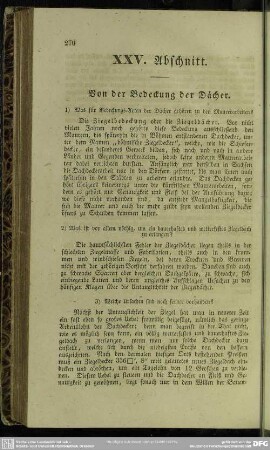 XXV. Abschnitt. Von der Bedeckung der Dächer