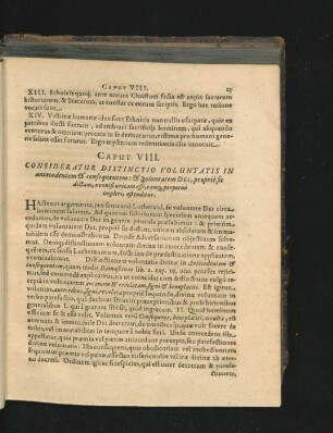 Caput VIII. Consideratur Distinctio Voluntatis In antecedentem & consequentem ...
