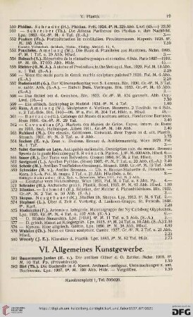 VI. Allgemeines Kunstgewerbe (Nr.581-614)