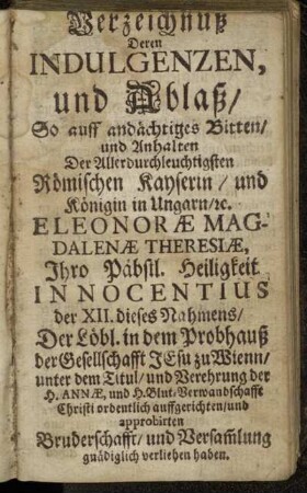 [Abläß der Bruderschafft.]