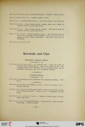 Keramik und Glas (Nr. 151-193)