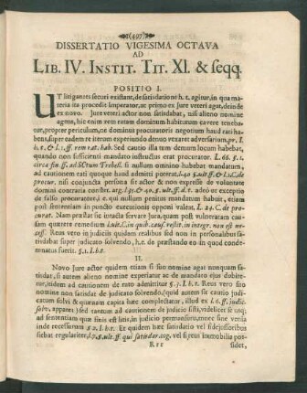 Dissertatio Vigesima Octava Ad Lib. IV. Instit. Tit. XI. & seqq.
