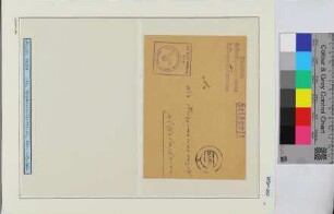 Dienstbrief, Schiffsname/Landeinheit: 16. Minensuchflottille Kommando, Feldpostnr. 04954; Frankatur, Mi.-Nr.: [Keine]; Poststempel: h 25.4.40.-[…]; Nebenstempel: Frei durch Ablösung Reich Dienststelle Feldpost-Nr. 04954