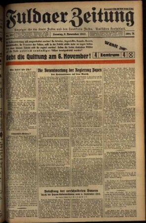 Erste Ausgabe vom Sonntag, den 06. November 1932.