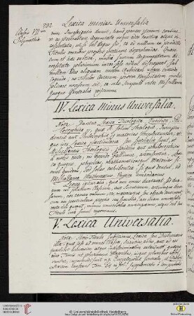 IV. Lexica Minus Universalia