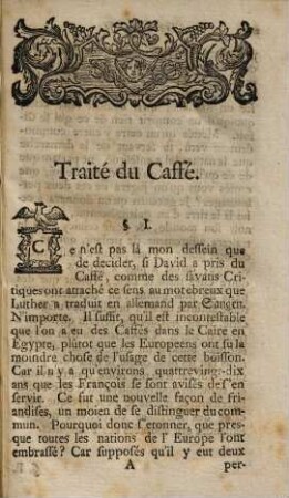 Traité Du Caffé, Du Thé Et Du Tabac