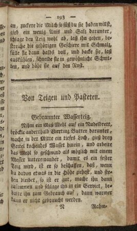 Von Teigen und Pasteten.