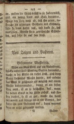 Von Teigen und Pasteten.