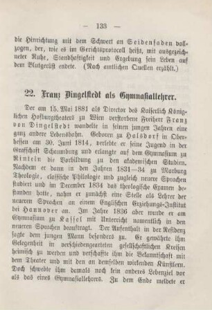 22. Franz Dingelstedt als Gymnasiallehrer.
