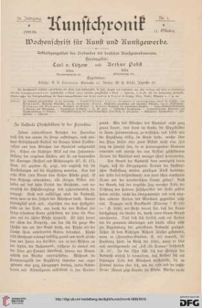 Heft 1 (11. Oktober 1888)