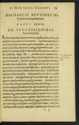 Caput XXXVIII. De Successionibus haereditariis.
