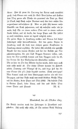 141 Wandsbeck, den 26. Oktober 1805.