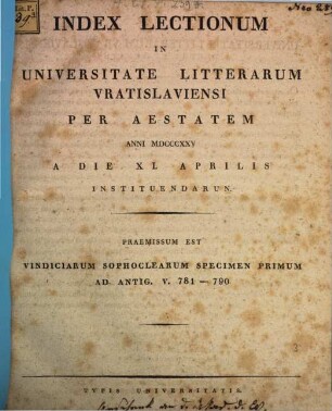 Index lectionvm in Vniversitate Litterarvm Vratislaviensi per ... anni ... habendarvm. 1825, 1825. Sommer