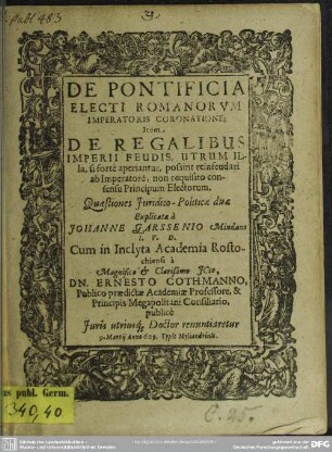 De pontificia electi Romanorum imperatoris coronatione