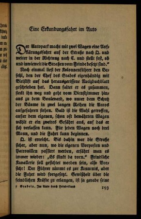 193-207, Eine Erkundungsfahrt im Auto