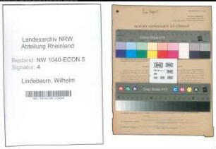 Entnazifizierung Wilhelm Lindebaum , geb. 08.06.1898 (Kinobesitzer)