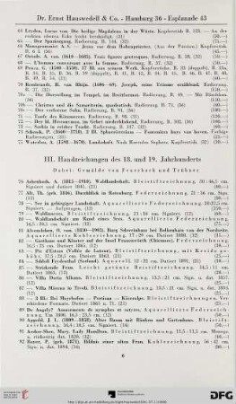 III. Handzeichnungen des 18. und 19. Jahrhunderts (Nr. 76-377)