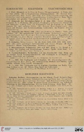 Berliner Kalender (Nr. 9-26)