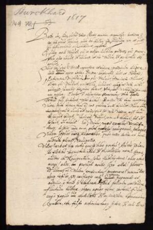 Todesanzeige der Regina [Regina Bardili geb. Burckhardt], Tochter des Dr. Michael Burckhard, einst württembergischer Advokat, 1617.