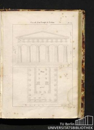 Pl. 32. Facade d'un Temple de Pestum.