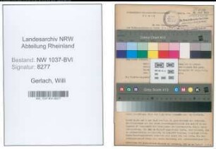 Entnazifizierung Willi Gerlach , geb. 23.01.1897 (Lehrer)