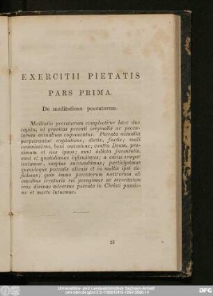 Pars Prima. De meditatione peccatorum.