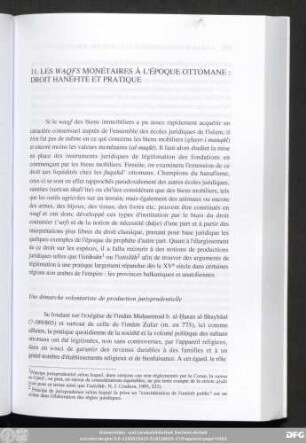 11. Les Waqfs Monétaires À L'Époque Ottomane : Droit Hanéfite Et Pratique