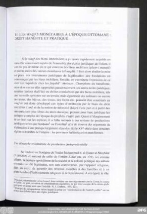 11. Les Waqfs Monétaires À L'Époque Ottomane : Droit Hanéfite Et Pratique