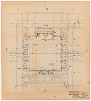 Preußischer Landtag, Berlin Umbau zum »Haus der Flieger«: Tragwerk und Statik: Grundriss 1. OG 1:100