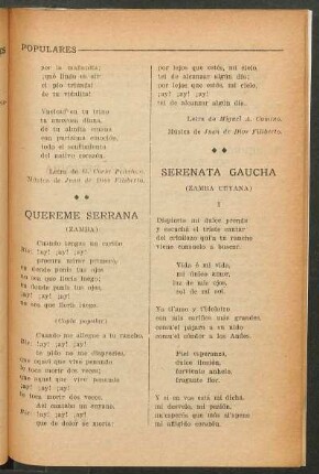 Quereme serrana : (Zamba)