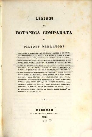 Lezioni di botanica comparata