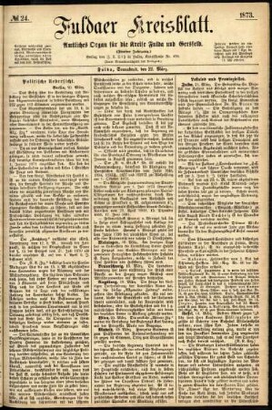 Ausgabe vom Samstag, den 22. März 1873.