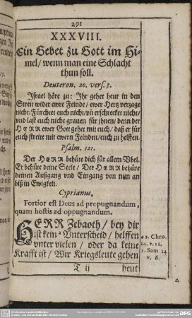 XXXVIII. Ein Gebet zu Gott im Himmel, wenn man eine Schlacht thun soll