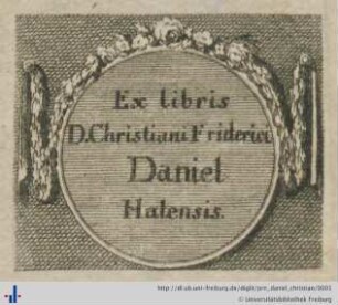 [Provenienz]: Daniel, Christian Friedrich