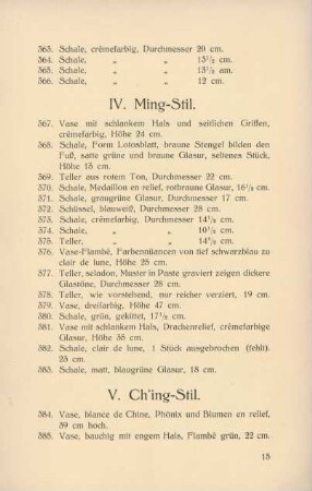 IV. Ming-Stil