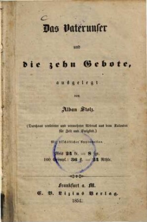 Das Vaterunser und die zehn Gebote