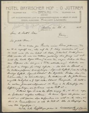 Brief an B. Schott's Söhne : 20.02.1913
