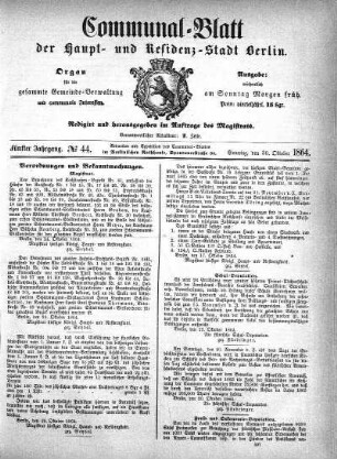 1864,44: No. 44, 30. Oktober 1864