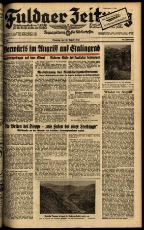 Ausgabe vom Dienstag, den 25. August 1942.