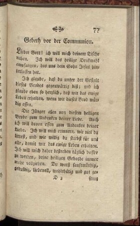 Gebeth vor der Communion.