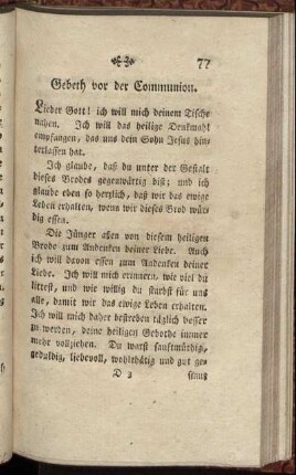 Gebeth vor der Communion.