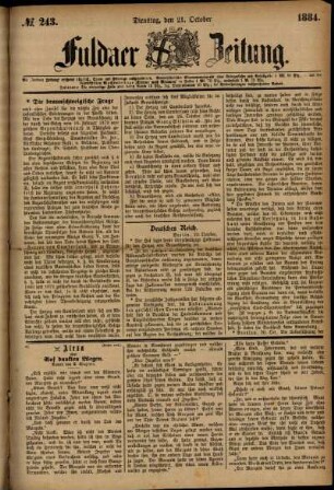 Ausgabe vom Dienstag, den 21. Oktober 1884.