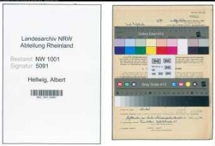 Entnazifizierung Albert Hellwig, geb. 07.02.1882 (Stadtoberinspektor)