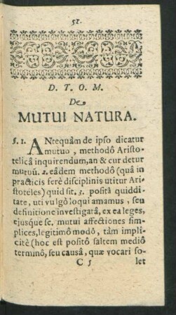 De Mutui Natura.